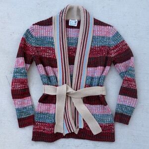 Vintage Striped Multicolor Cardigan Sweater